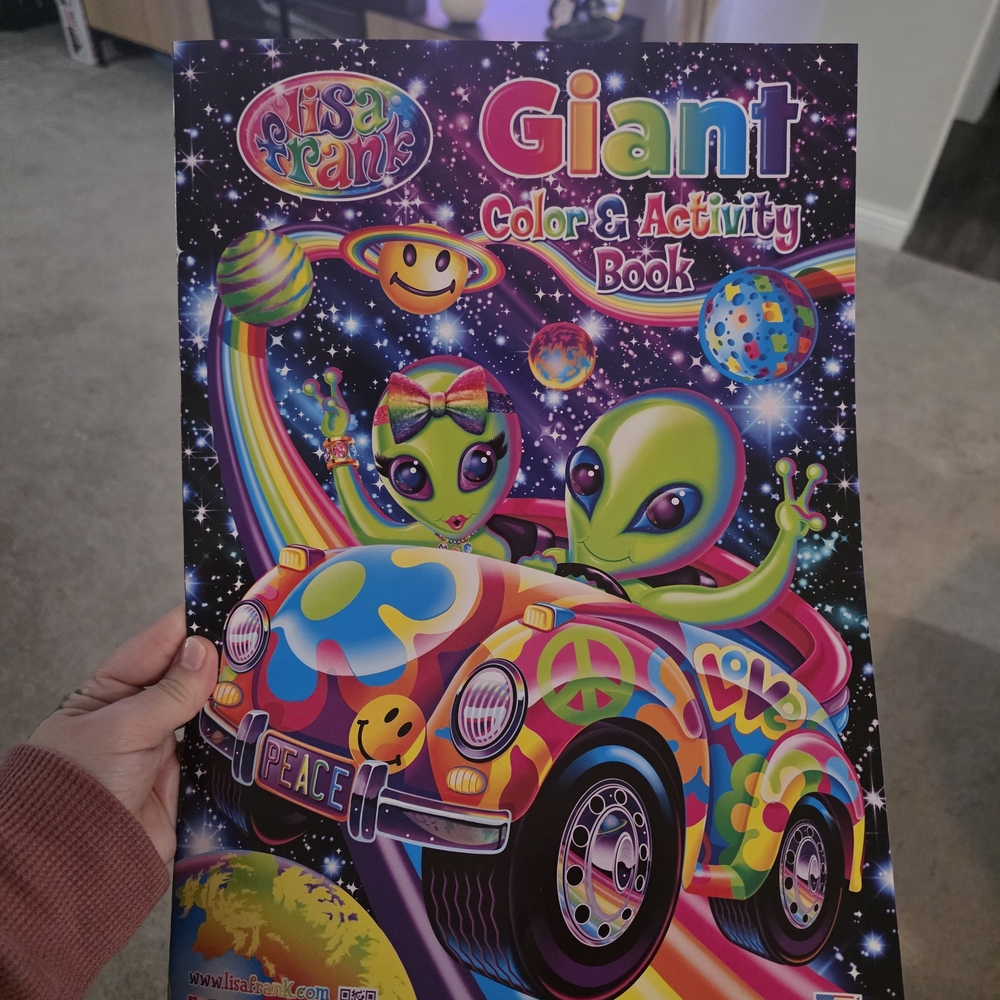 Lisa Frank Giant Color & Activity Book - Vibrant Rainbow and Alien Design